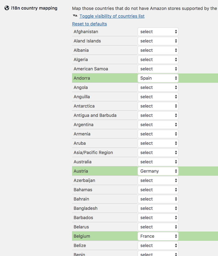 i18n country mapping