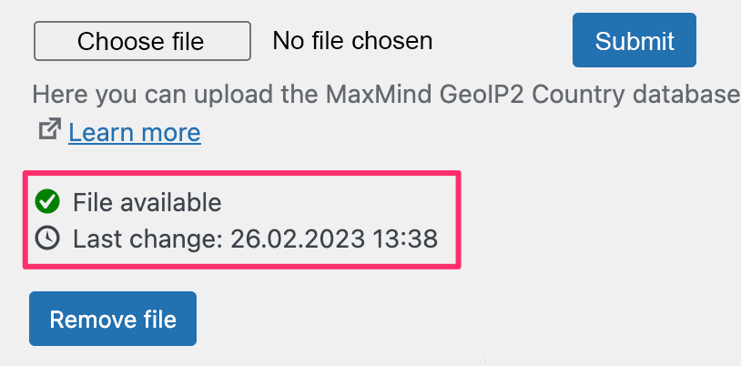 MaxMind db upload