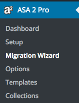 ASA 2 Migration Wizard menu item