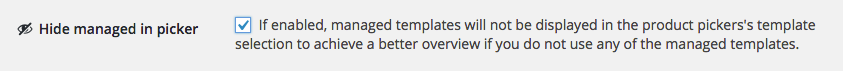 Hide managed templates in product picker