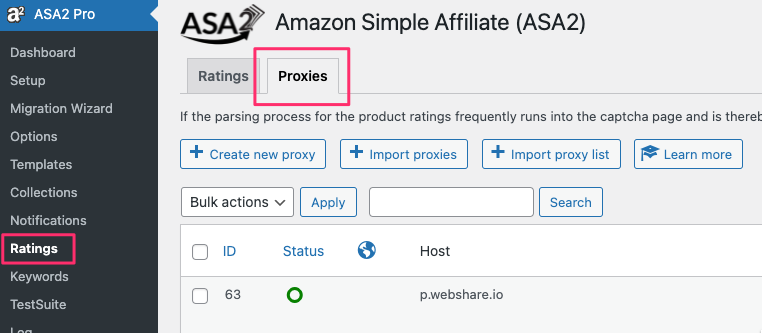 ASA2 proxies section