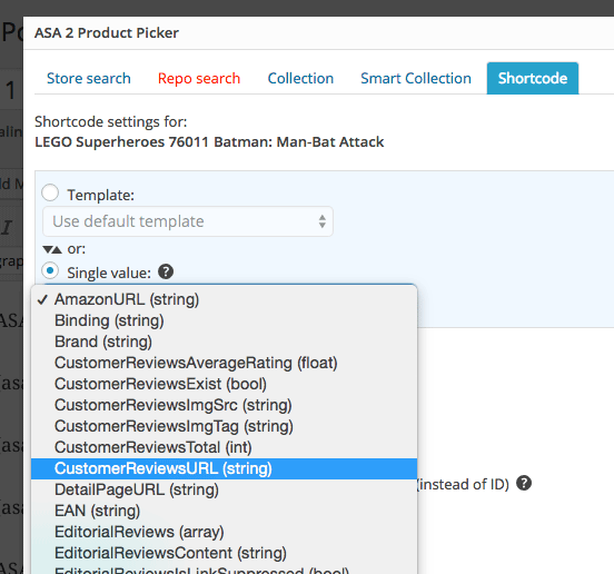 Product Picker value selection