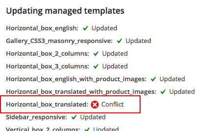 Managed templates conflict