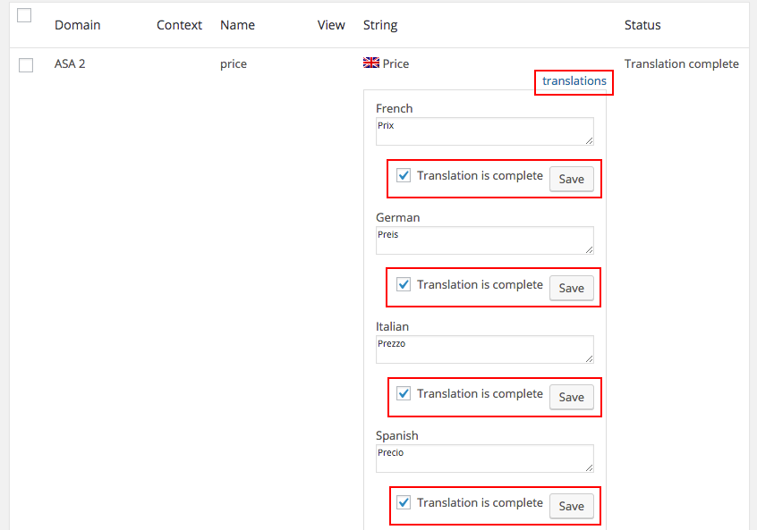 WPML enter translation