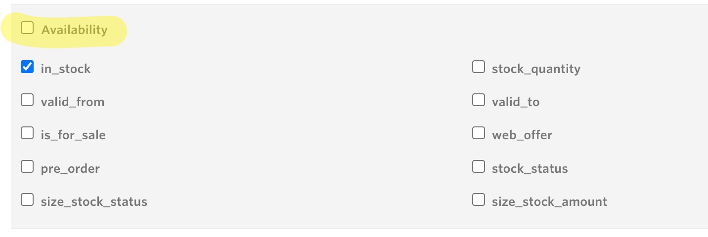 Awin datafeed availability options