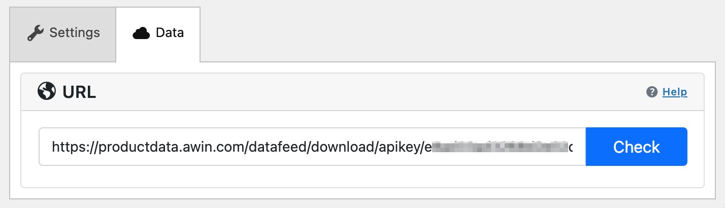 Awin datafeed URL paste