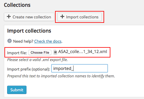 Import shortcode