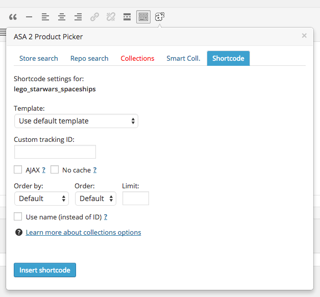 ASA 2 editor button collections