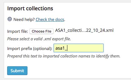 Import ASA 1 collection