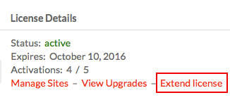 License extend link