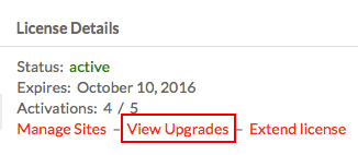 License upgrade link
