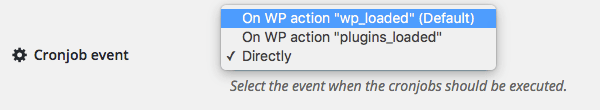 Option cronjob event