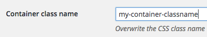 Option AJAX container classname