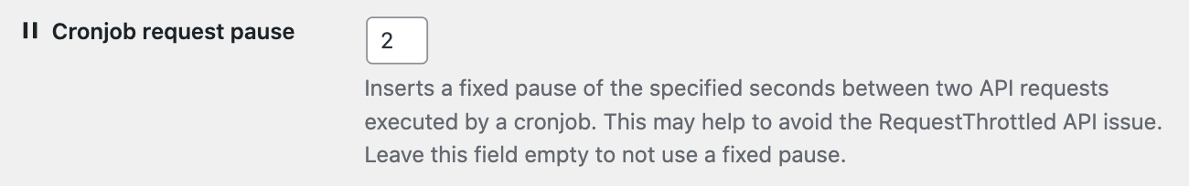 Option cronjob pause