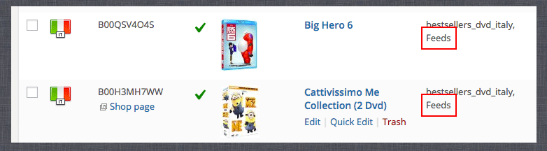 Feed default category