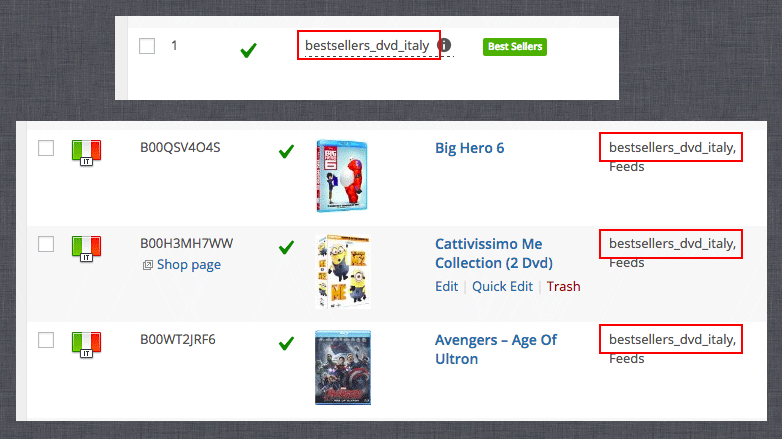 Feed name as category