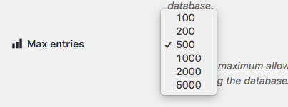 Option log max entries