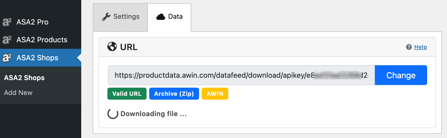 ASA2 Shop Data Section