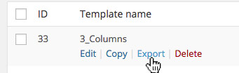 Export one template