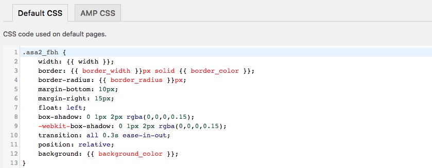 ASA 2 template default css