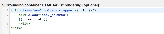 ASA 2 template surrounding container